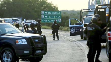 An dieser Straße, die nach Reynosa an der Grenze zu den USA führt, wurden die Leichen gefunden.