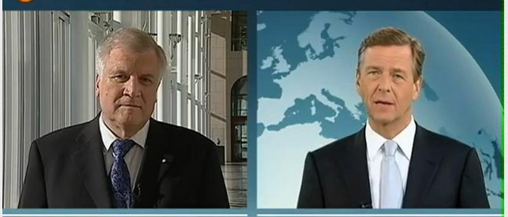 CSU-Chef Horst Seehofer im Gespräch mit ZDF-Moderator Claus Kleber.