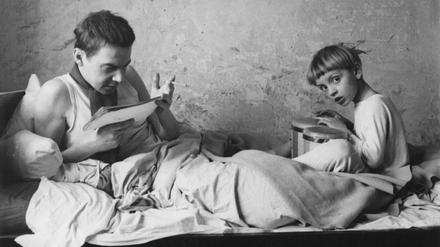 Der Jazzmusiker Toby Fichelscher und eins seiner Kinder. 
