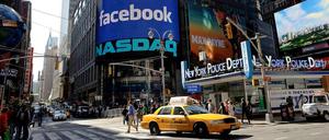 Am New Yorker Timesquare heißt die US-Technologiebörse Nasdaq den Neuling willkommen.