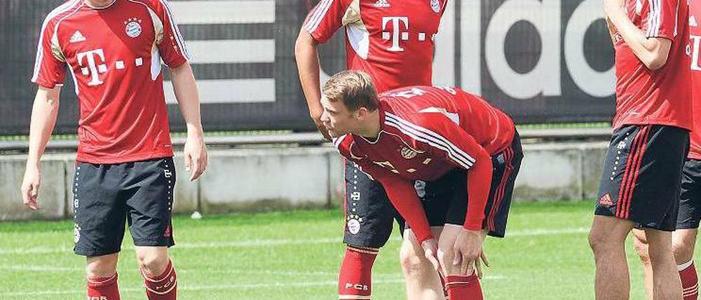 München liegt nicht in Südfrankreich. Toni Kroos, Manuel Neuer, Jerome Boateng und Mario Gomez (von links) reisen erst in ein paar Tagen zur Nationalmannschaft. Foto: AFP
