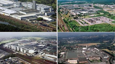 Eisenach, Kaiserslautern, Rüsselsheim und Bochum (von links nach rechts, oben nach unten).