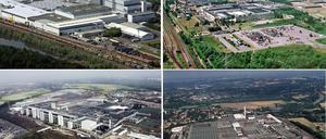 Eisenach, Kaiserslautern, Rüsselsheim und Bochum (von links nach rechts, oben nach unten).