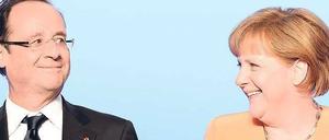 Auf Konfliktkurs. Frankreichs Präsident François Hollande will Euro-Bonds, Kanzlerin Angela Merkel lehnt sie kategorisch ab.