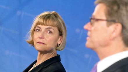 Kroatiens Außenministerin Vesna Pusic - hier am Freitag in Berlin bei einer gemeinsamen Pressekonferenz mit ihrem deutschen Amtskollegen Guido Westerwelle.