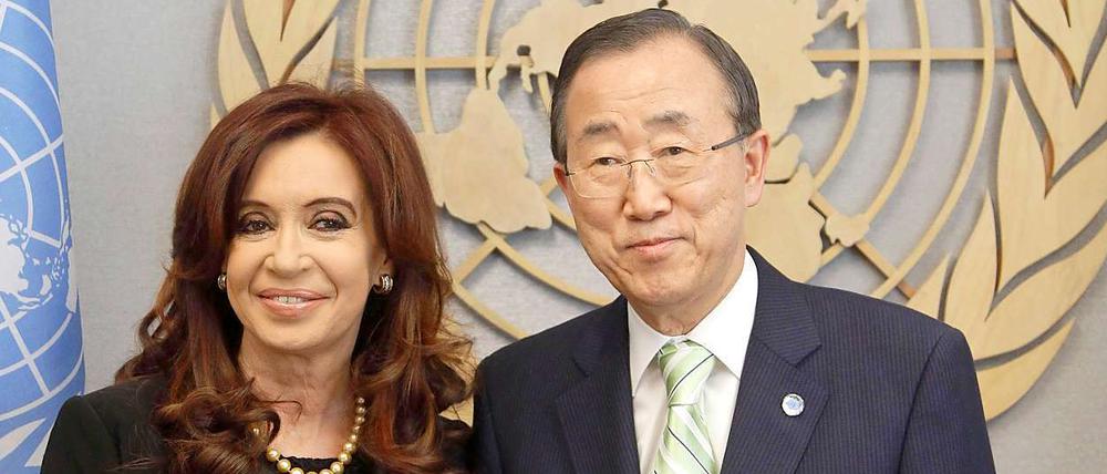 Cristina Kirchner traf sich auch mit UN-Generalsekretär Ban Ki Moon.