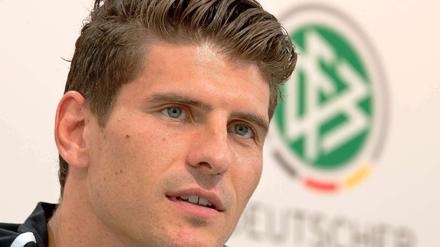 Mario Gomez - der Matchwinner des Hollandspiels stellte sich am Freitag den Fragen der Journalisten.