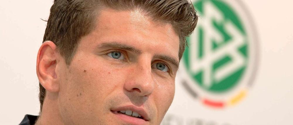 Mario Gomez - der Matchwinner des Hollandspiels stellte sich am Freitag den Fragen der Journalisten.
