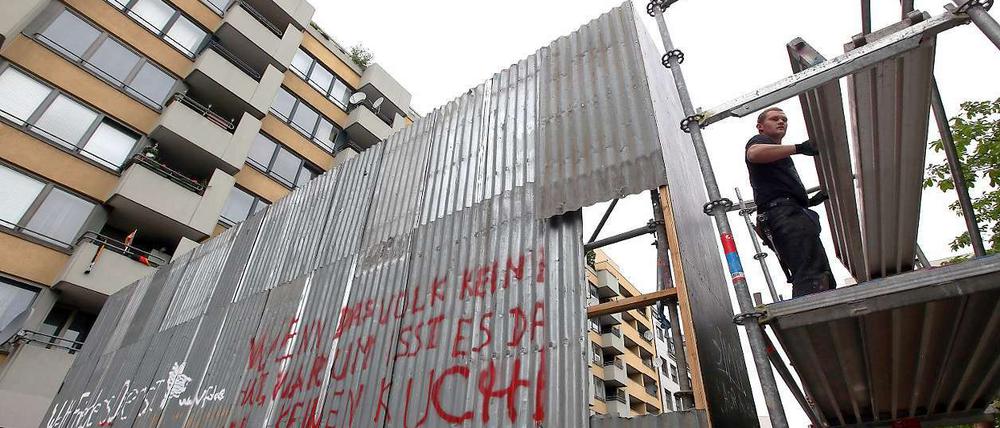 Abgebaut. Die Mauer in der Friedrichstraße kam bei vielen Anwohnern nicht gut an.