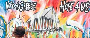Die Hoffnung der Anderen. Der Ausgang des Urnengangs in Athen entscheidet womöglich auch über die Zukunft der anderen Euro-Krisenländer, wie dieses Graffiti in Lissabon deutlich macht. 