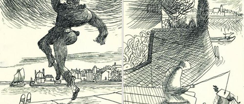 Fantasiegestalten: Zwei Zeichnungen aus dem Buch.