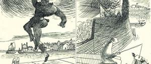 Fantasiegestalten: Zwei Zeichnungen aus dem Buch.