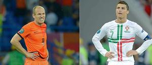 Locker aus der Hüfte? Arjen Robben trifft mit den Niederlanden auf Portugal mit Cristiano Ronaldo.