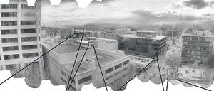 Viele Feinheiten, aber keine Farbe. Das Panoramabild von Seattle zeigt anhand mehrerer Vergrößerungen, wie genau das Kamerasystem arbeitet. Bisher aber nur in Schwarz-Weiß. Eine Farbvariante soll folgen.