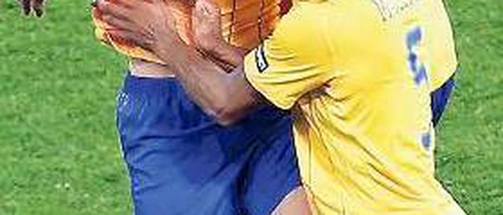 Jubelschweden. Seine Mitspieler feiern Zlatan Ibrahimovic nach seinem spektakulären Seitfallzieher. Foto: dapd