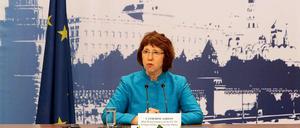 Nicht erfreut. Die EU-Außenbeauftragte Catherine Ashton in Moskau.