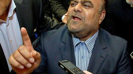 Rostam Ghasemi, der Ölminister des Iran bei einer Konferenz der OPEC in Wien