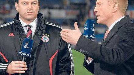 Der Bayern-Manager und sein Nachfolger. Christian Nerlinger muss nach drei Jahren seinen Posten räumen, Matthias Sammer (rechts) wird schon heute übernehmen. Foto: MIS