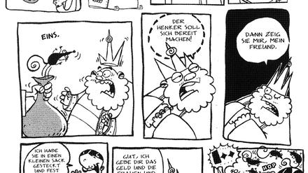 Unklare Linie: Eine der cartoonhaften Szenen des Buches.