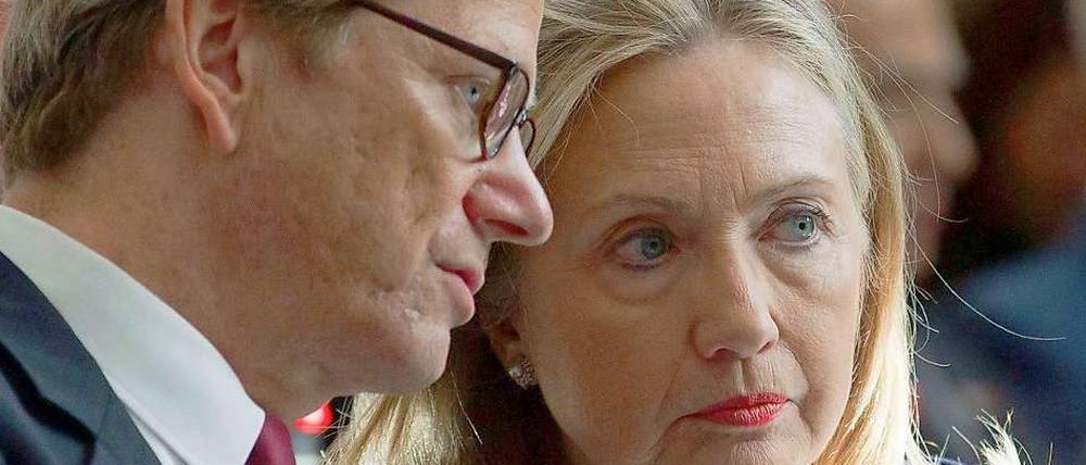 Außenminister Guido Westerwelle und US-Außenministerin Hillary Clinton im Gespräch.