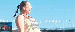 Stoßgebrüll. Nadine Kleinert musste lange auf den EM-Titel warten, entsprechend laut fiel ihr Jubel in Helsinki aus. 