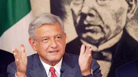 Andrés Manuel López Obrador, der Kandidat der mexikanischen Linken zweifelt den Sieg seines Kontrahenten Peña Nieto an.