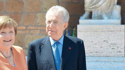 In der Villa Madama trafen sich am Mittwoch die Regierungschefs Monti und Merkel.