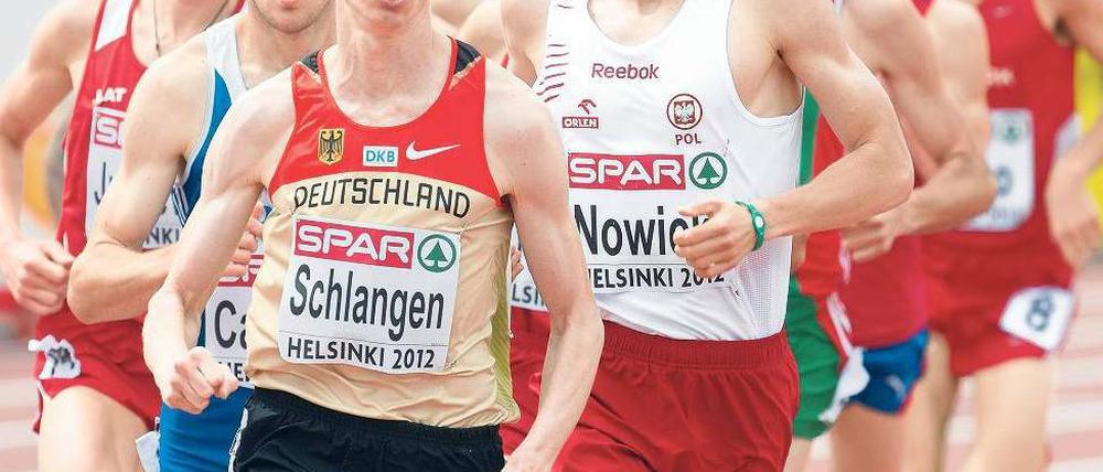Bitte hinten anstellen. Vor einer Woche bei der EM scheiterte Carsten Schlangen noch, in Bottrop lief es besser. Foto: dapd