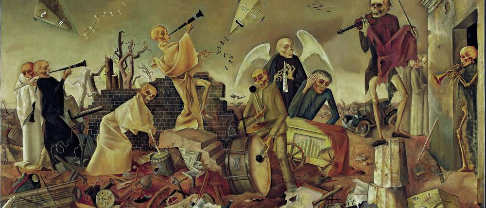 Symbol des Holocaust. Felix Nussbaums Gemälde „Triumph des Todes (Die Gerippe spielen zum Tanz)“ von 1944.