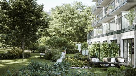 In der Düsseldorfer Straße nahe dem Kurfürstendamm entstehen derzeit 32 Eigentumswohnungen. Der verklinkerte Neubau mit großen Balkonen steht in einem großzügigen Berliner Innenhof mit altem Baumbestand. Der Quadratmeter Wohnfläche kostet um die 15.000 Euro.