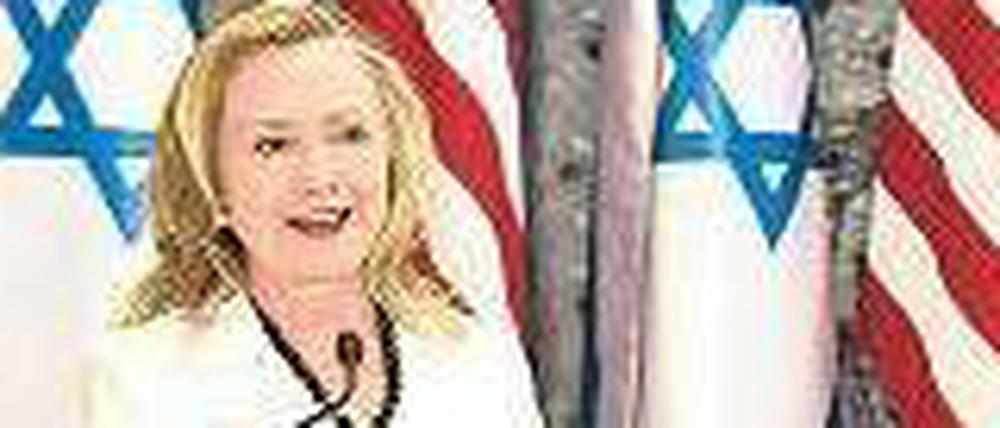 Flagge zeigen. US-Außenministerin Hillary Clinton am Montag in Jerusalem.