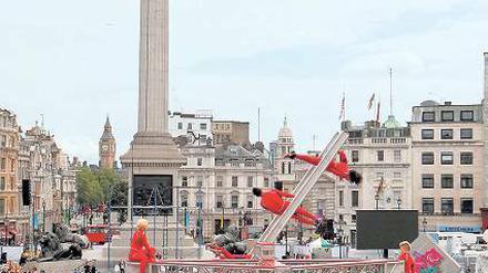 Zwischen Sport und Kunst. Extrem-Tänzer auf dem Trafalgar-Square. Foto: dapd