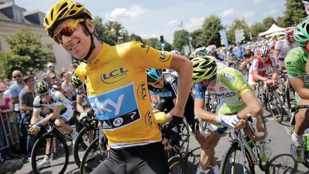 Ein Brite triumphiert in Paris. Bradley Wiggins, Sieger der Tour de France 2012. 