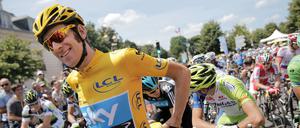Ein Brite triumphiert in Paris. Bradley Wiggins, Sieger der Tour de France 2012. 