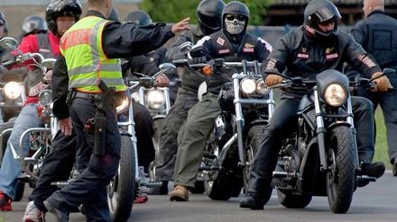 500 Hells Angels feiern in Cottbus das fünfjährige Bestehen ihrer Ortsgruppe.