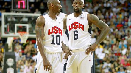 Kobe Bryant und LeBron James sind die Stars im Team der Superstars. Beide gewannen schon 2008 in Peking Olympia-Gold mit Team USA.