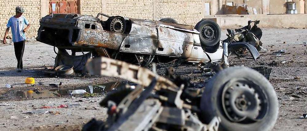 In Bagdad und im Norden Iraks, hier in Mahmudiya, explodierten am Montag mehrere Sprengsätze.