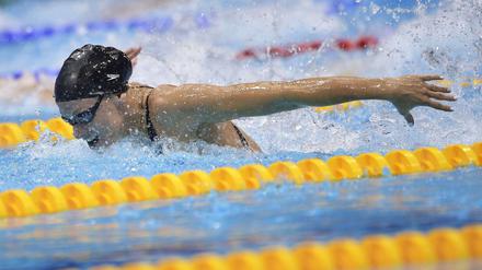 Dana Vollmer aus den USA schaffte die 100 Meter Schmetterling in 55,98 Sekunden.