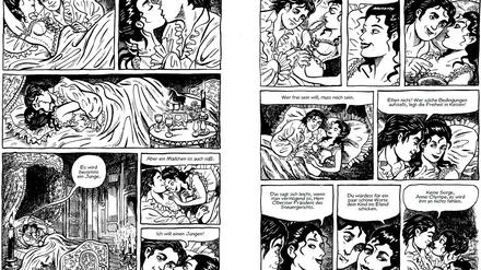 Vorkämpferin der Frauenrechte: „Olympe de Gouges“ soll im Januar 2013 bei Splitter unter dem Titel „Die Frau ist frei geboren“ erscheinen, hier zwei Seiten daraus.