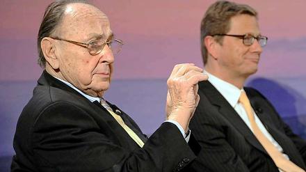 Kritische Ex-FDP-Chefs: Hans-Dietrich Genscher und Guido Westerwelle.