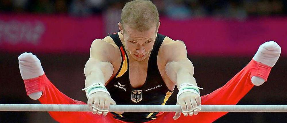 Starke Kür, zweiter Platz für Fabian Hambüchen an seinem Paradegerät dem Reck.
