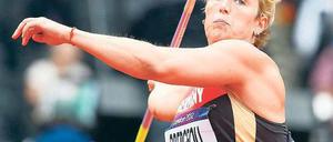 Weit weg. Christina Obergföll war in Peking die einzige deutsche Medaillengewinnerin in der Leichtathletik. Mit Bronze wäre sie auch in London zufrieden. Foto: dpa