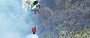 Feuer am Monte Mario. Hubschrauber versuchen seit Tagen, dort zu löschen. 