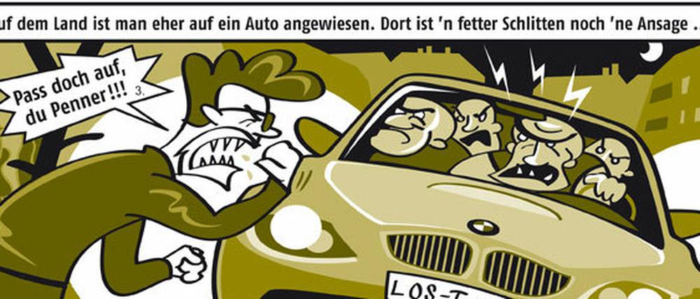 Nachhaltigkeit, kurzweilig: Auszug aus einem „Morgenstadt“-Strip von Thomas Gronle. 