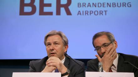 Sitzen im BER-Aufsichtsrat - und sind nur mäßig erfolgreich: Klaus Wowereit (SPD) und Matthias Platzeck (SPD). 