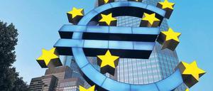 Weltberühmt. Die Euro-Skulptur vor der Zentrale der EZB in Frankfurt am Main.