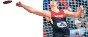 Vorgabe erfüllt. Der Berliner Robert Harting gewann mit dem Diskus in London eine von elf deutschen Goldmedaillen. Foto: dapd