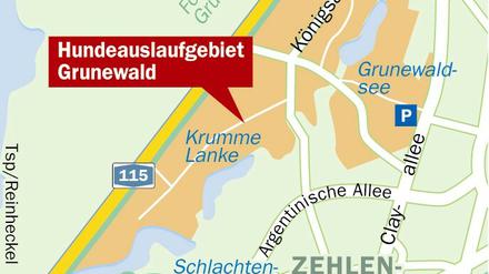 Das Hundeauslaufgebiet im Grunewald.