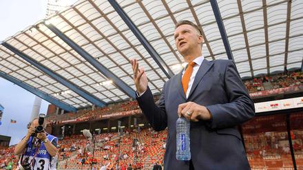 Gut gezählt, Herr van Gaal. Seine Mannschaft kassierte gegen Belgien vier Gegentore.