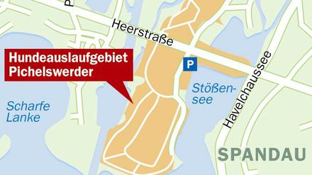 Das Hundeauslaufgebiet Pichelswerder in Spandau.